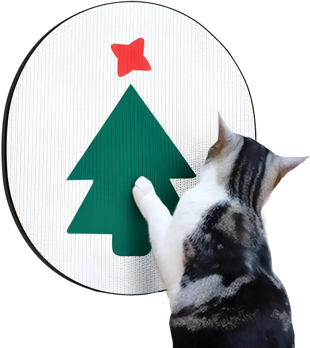 Wall mounted cat scratcher pad with corrugated cardboard surface measuring 35x44 cm