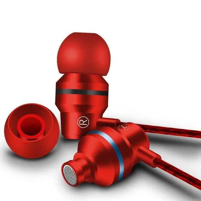 Wired in-ear headphones with 3.5mm plug and microphone in multiple colour options