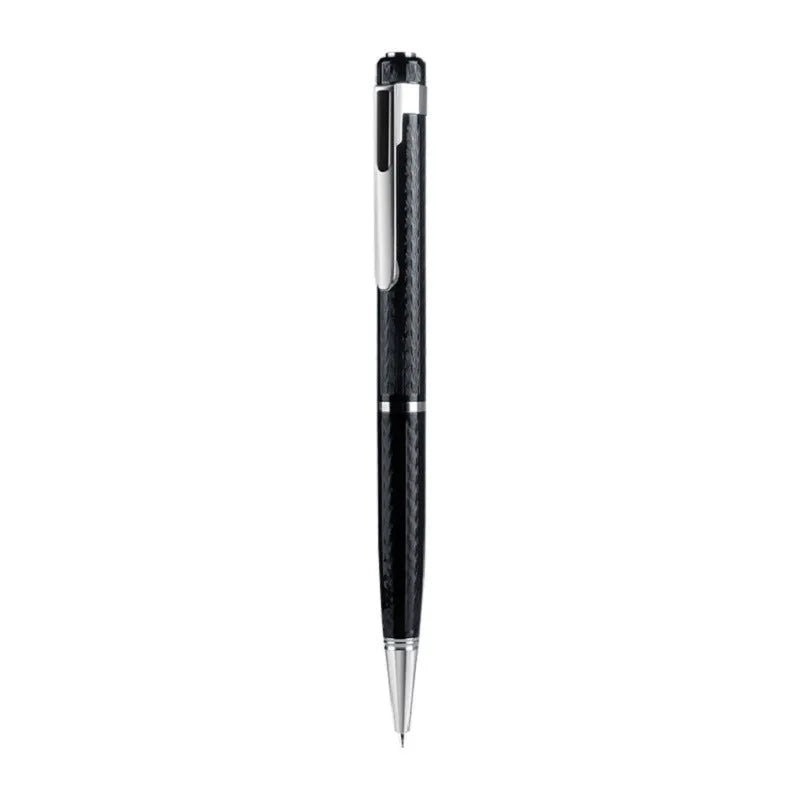 Black pen shaped audio recorder with zinc alloy shell for discreet recording