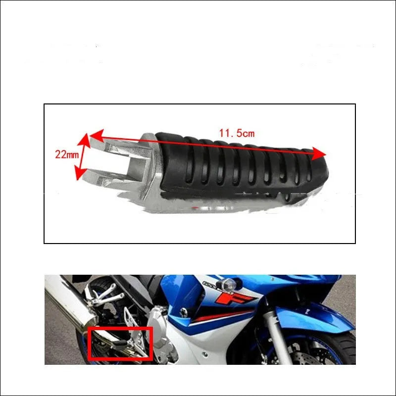 Black aluminium alloy motorcycle pedals for Suzuki Hayabusa GSX650F V-Strom models