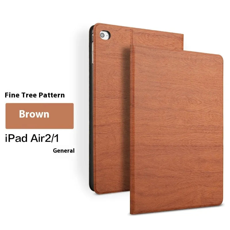Sapphire blue imitation leather protective cover for iPad with built-in sleep bracket stand.