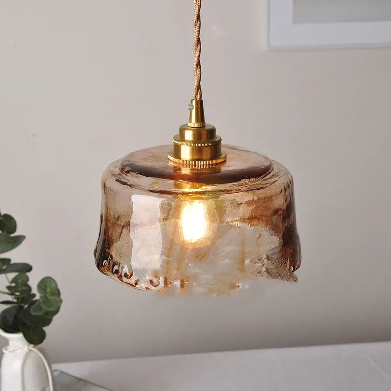 Nordic retro brass and glass chandelier pendant light for restaurant bar installation