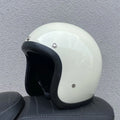 Retro style motorcycle half helmet in FRP construction for adult electric bike commuting