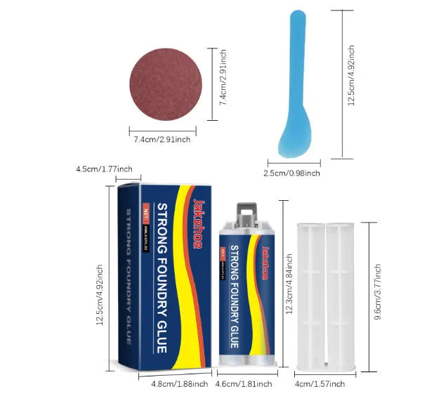 85ml metal epoxy adhesive kit with push rod, scraper and sandpaper for stainless steel copper aluminium repairs