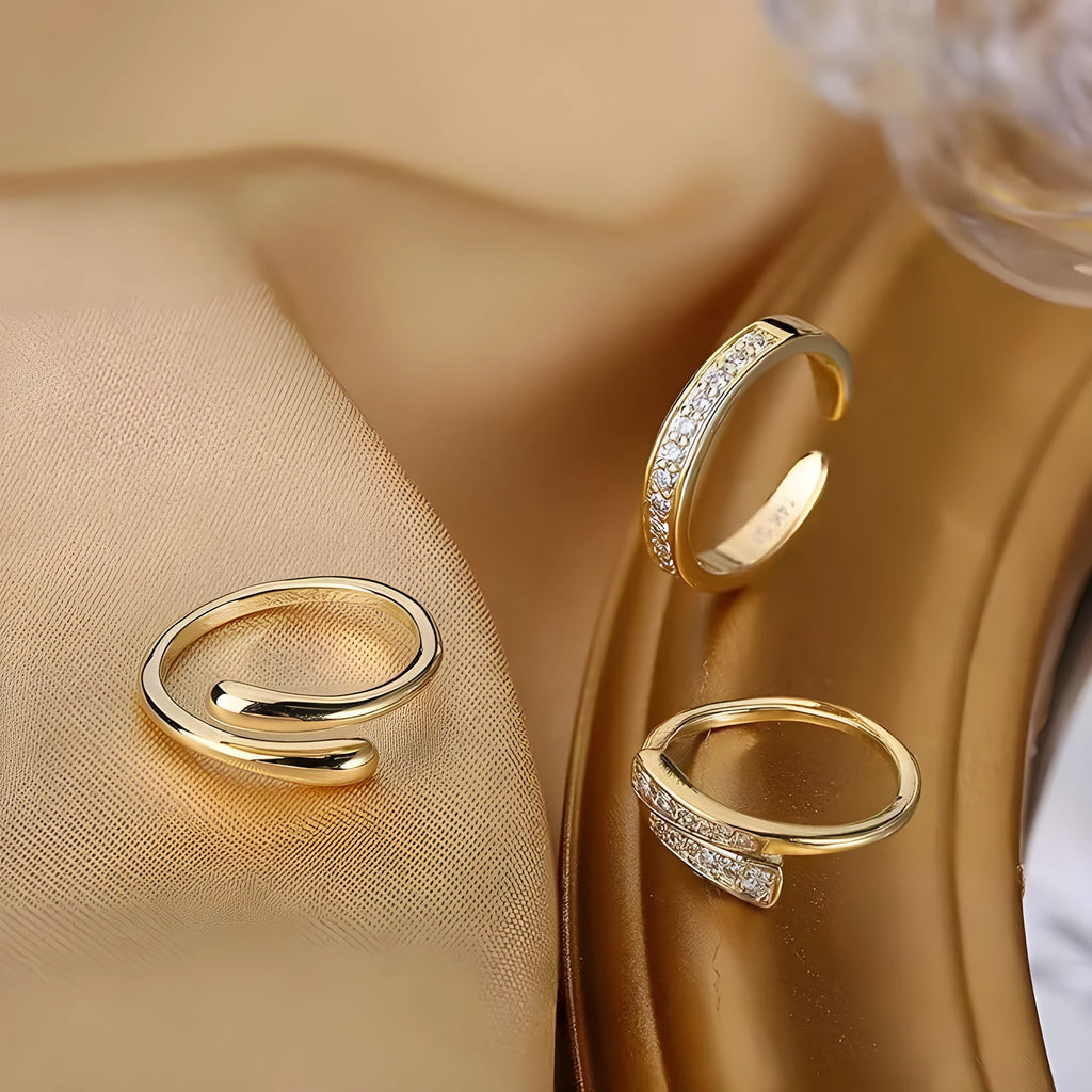 Geometric alloy toe ring with 14K thick gold plating at 0.5 thickness