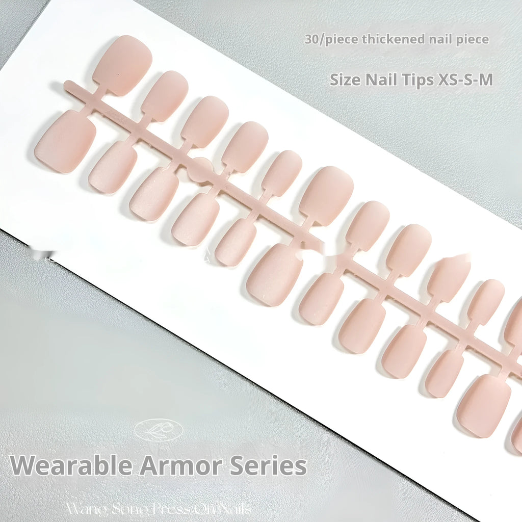 Frosted velvet Cat's Eye artificial nail set with aurora design in short ladder XS, S and M sizes