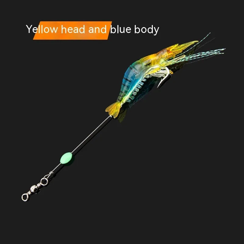 Luer soft fishing lure with pre-attached hook in six colour variations including luminous and transparent options