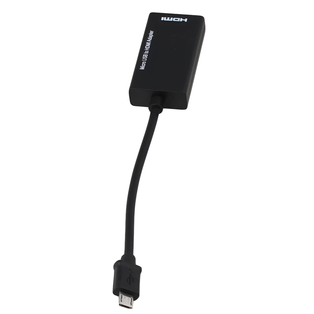 Black 2 metre long HD to HDMI adapter cable for connecting mobile phones to televisions
