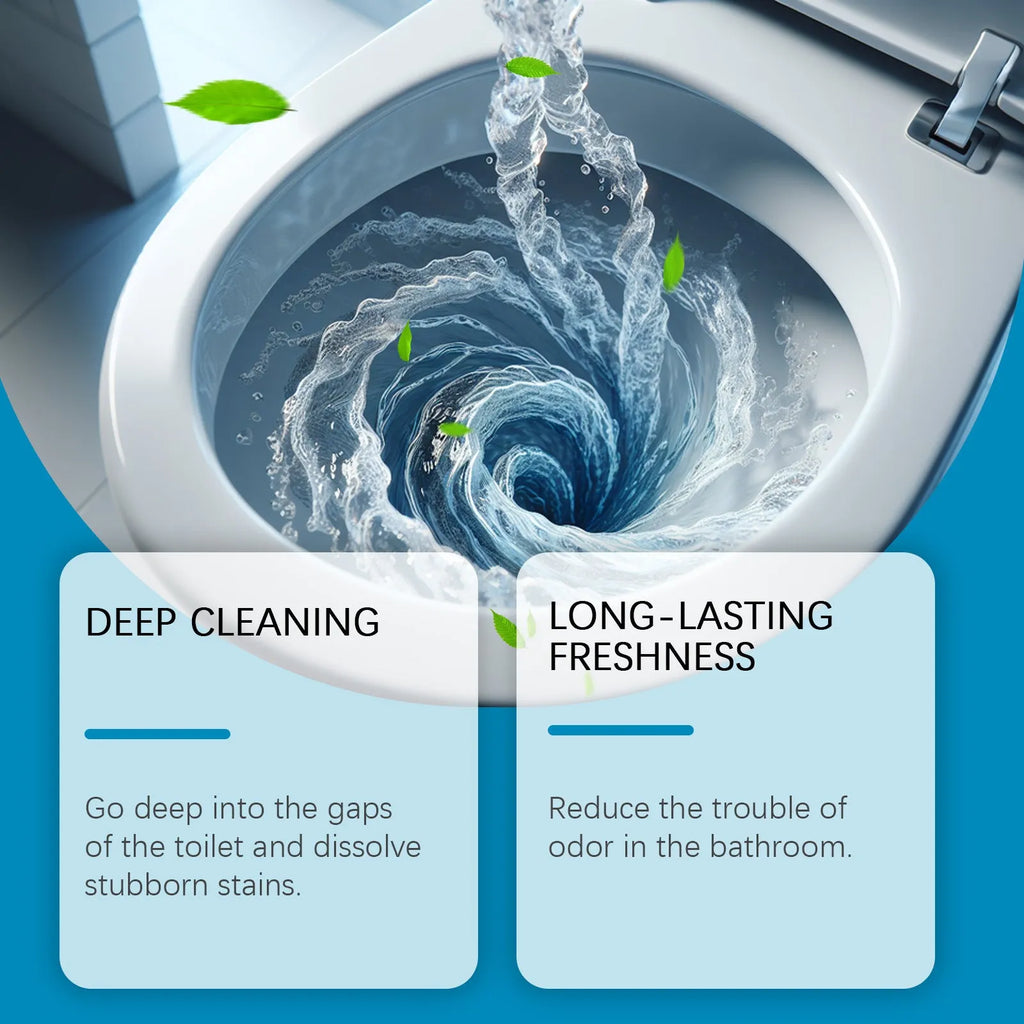 Four sachets of white toilet cleaning powder for removing urine stains and odours.