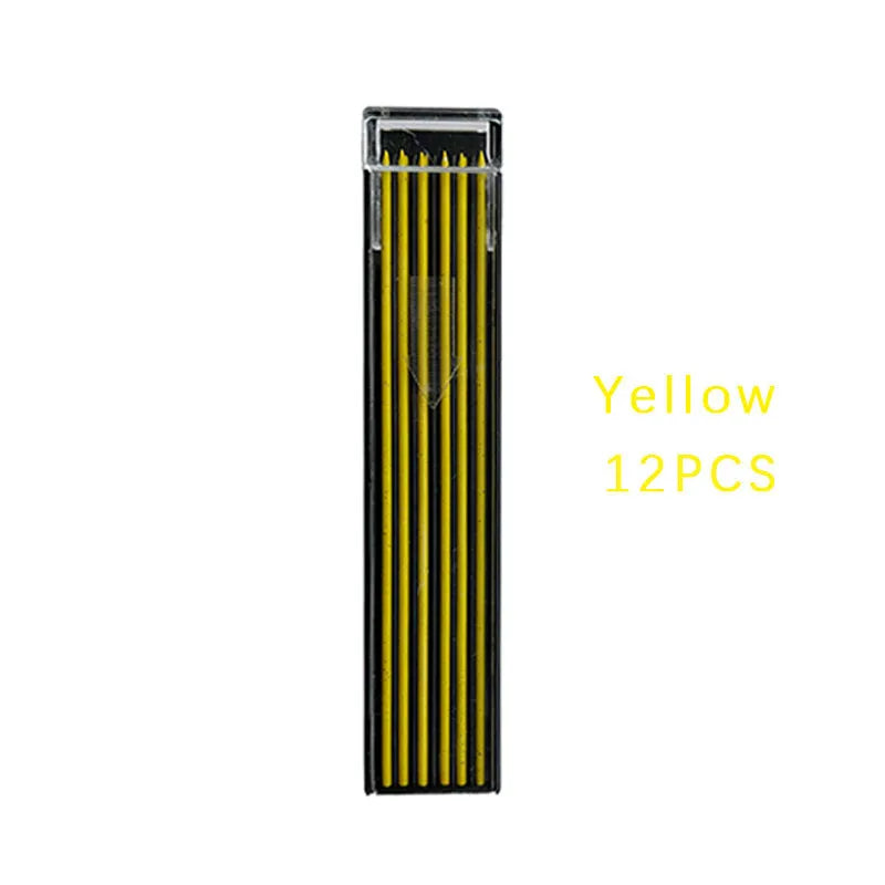 Boxed set of 12 mechanical pencil lead refills in rainbow colours for type 0 pencils