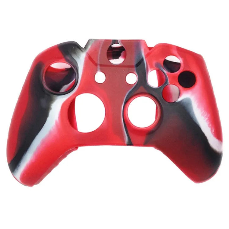 Transparent silicone protective case fitted on XBOX ONE controller showing anti-slip texture