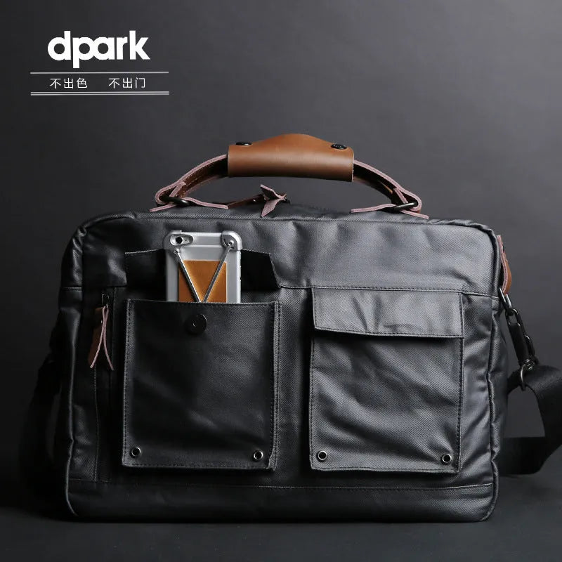 Dpark single shoulder laptop bag for 14/15 inch devices in Black, Brown, Khaki colours