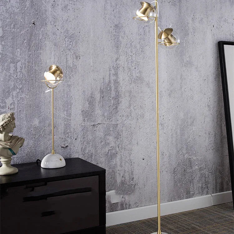 LED desk lamp with glass lampshade featuring dimmable touch switch control
