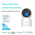 Zhou Shi white plastic wireless Wi-Fi indoor home security camera on a screw-fixed bracket.