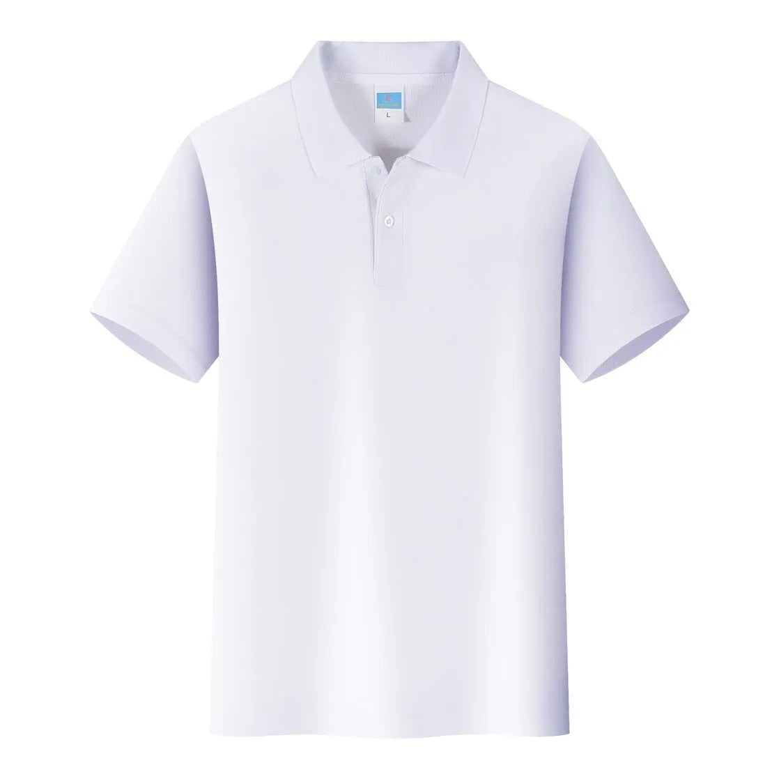 Cotton short sleeve straight fit work shirt for custom embroidery on a hanger