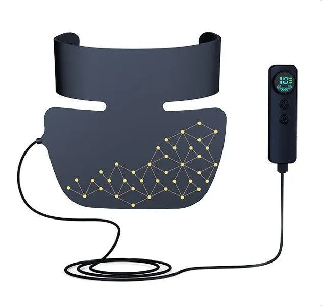 Black LED photon mask for facial and neck light therapy treatment with four-colour system