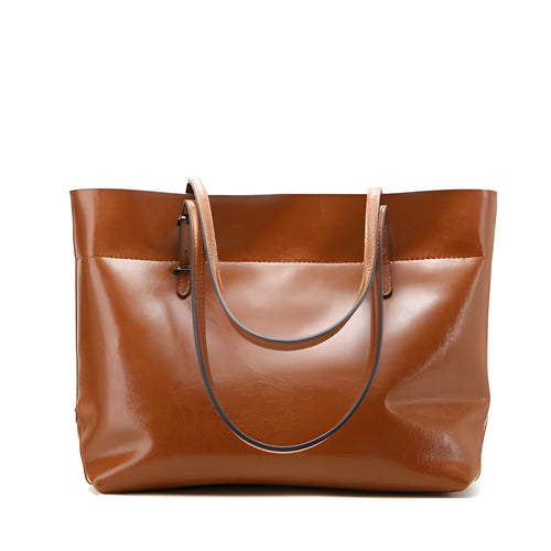 Casual wax cowhide leather cross-body handbag in multiple colours with two compartments