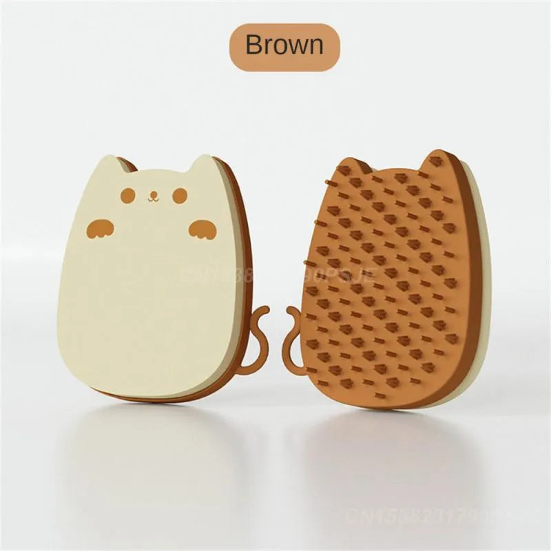 Brown blue green silicone sponge pet comb brush for cat and dog grooming