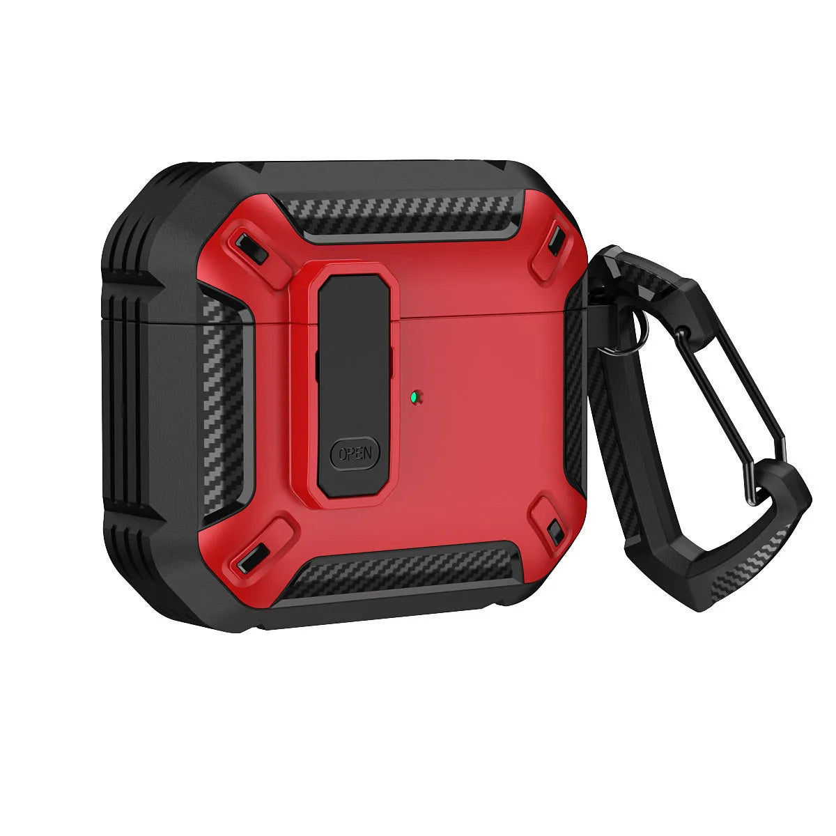 Two-tone plastic protective case with hook for Apple AirPods charging case