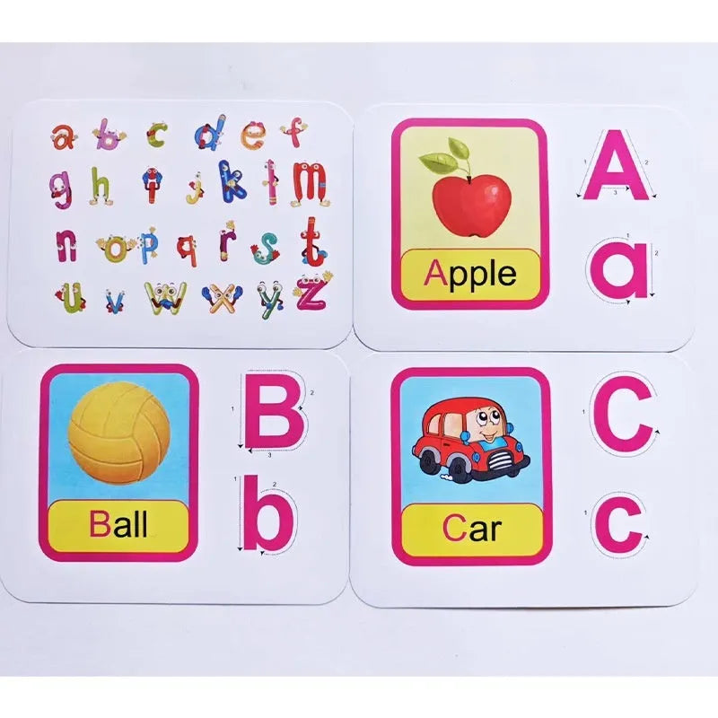 Children's recognition literacy card set 28 paper cards for early education intelligence development