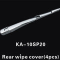 Four silvery ABS plastic rear window wiper cover trims for 2010 Hyundai models.