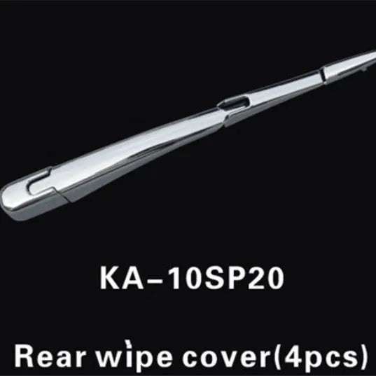 Four silvery ABS plastic rear window wiper cover trims for 2010 Hyundai models.