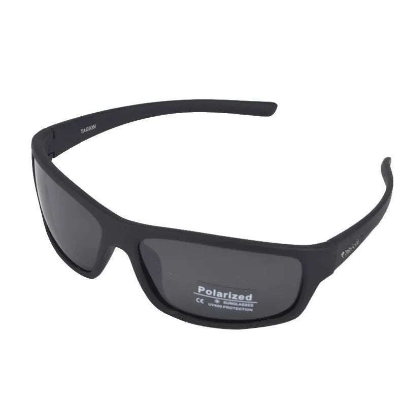 PC polarized sunglasses in bright black and gray lens for men and women