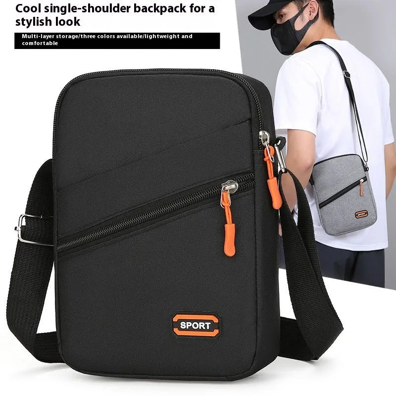 Lightweight Oxford cloth crossbody commuter bag in urban simplicity style.