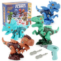 Puzzle assembled dinosaur building blocks set with six models including Stegosaurus made from ABS plastic