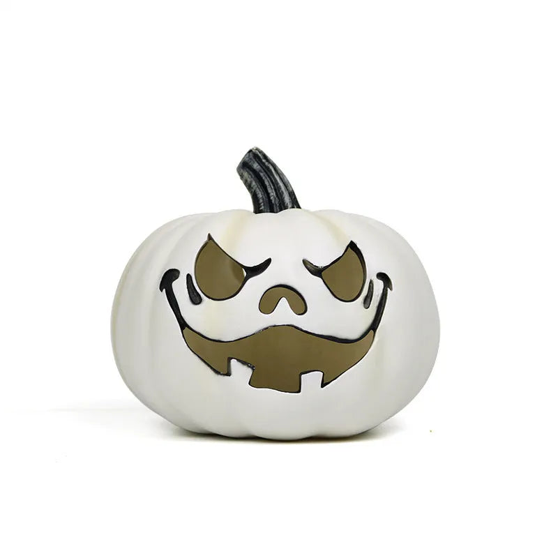 Plastic Halloween pumpkin lamp in white colour measuring 23cm