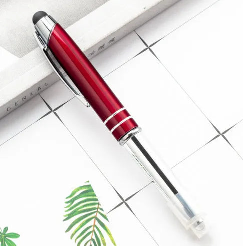 Metal multifunctional pen with capacitive stylus tip and LED light in five colour options