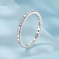 Moss Password I Love You silver ring with oxidised black finish, shown in size 7 on a model finger.