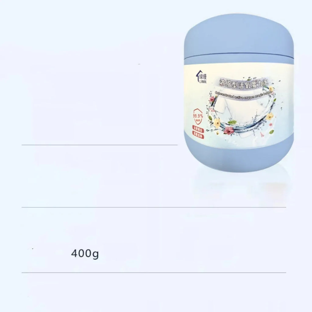 400g bottle of active oxygen bleaching powder for laundry stain removal with decontamination salt fizzer
