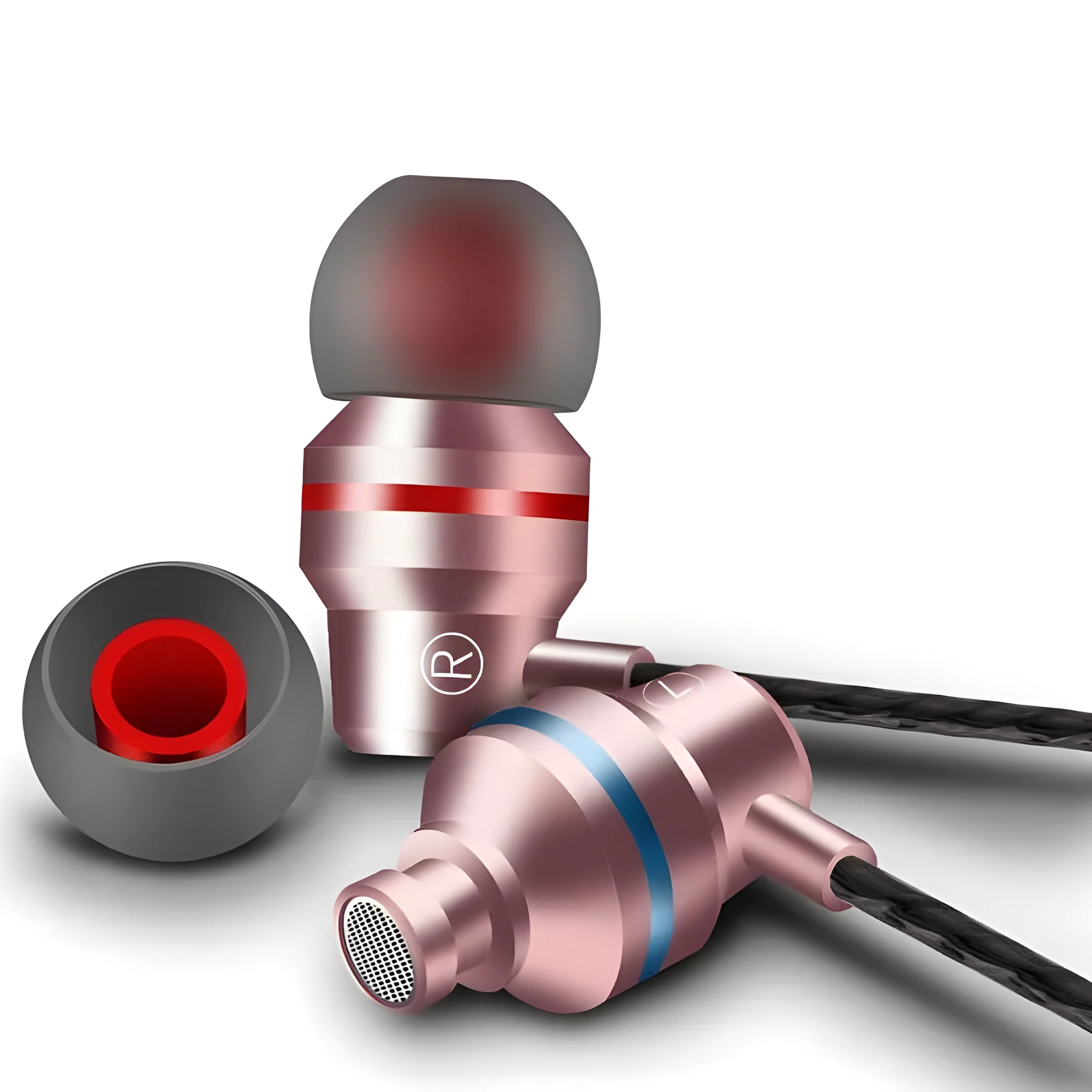 Wired in-ear headphones with 3.5mm plug and microphone in multiple colour options