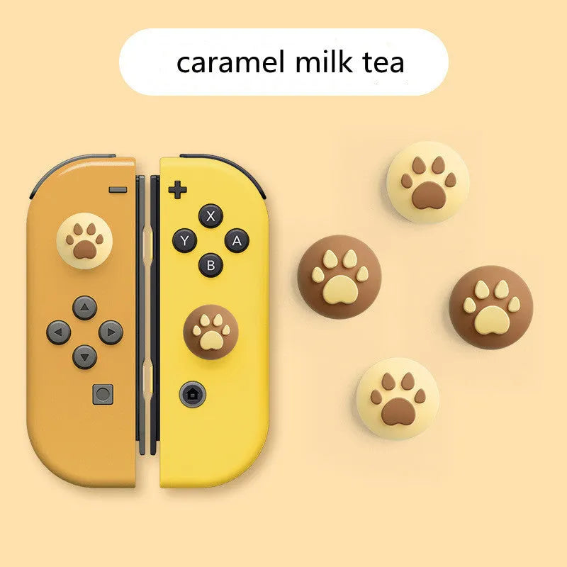 Four silicone thumbstick grip caps for Nintendo Switch Lite console in assorted colours