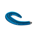 Single ear Bluetooth headset with out-of-ear mounted design in black, blue, or red colour options