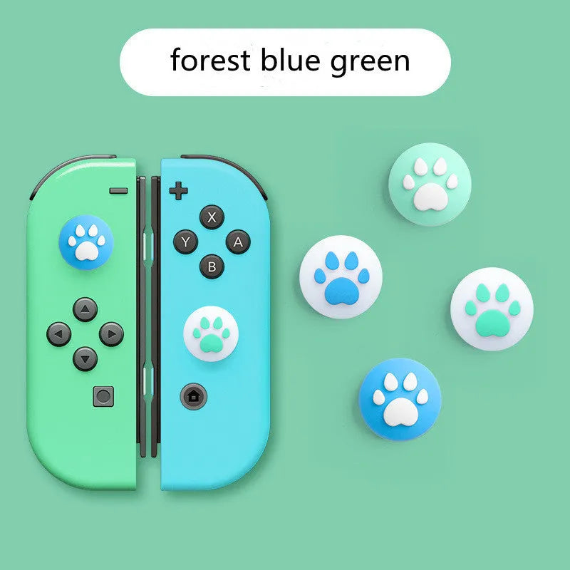 Four silicone thumbstick grip caps for Nintendo Switch Lite console in assorted colours