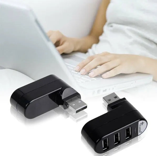 USB 2.0 hub splitter with four ports available in black or white colour options