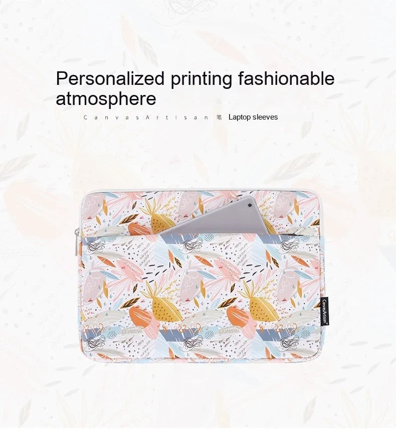 White waterproof laptop inner bag sleeve for 14-inch computers made from PU leather.