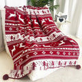 Christmas blanket with snowflake pattern in acrylic material for holiday home decoration