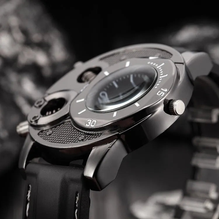 V8 men's quartz watch black colour stainless steel strap round 43mm dial