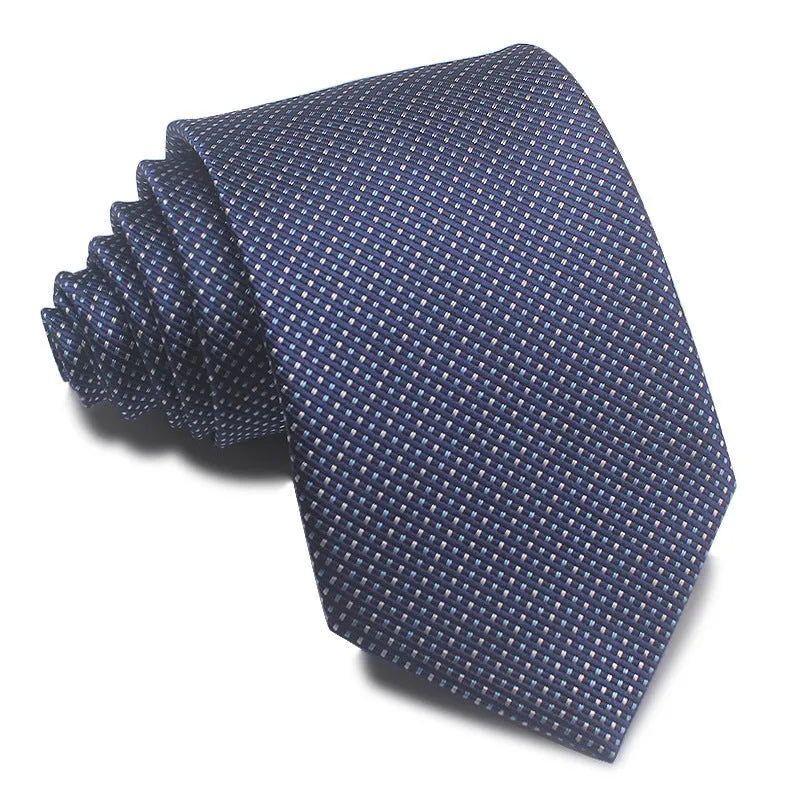 Men's 8CM wide striped formal tie in polyester jacquard weave available in multiple colours