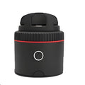 Black PIVO facial tracking camera for smartphones on a table, showing its matte finish.