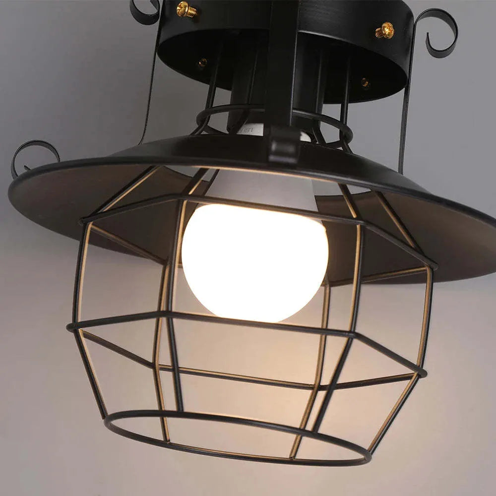Retro iron droplight lantern with single head design for corridor and restaurant lighting