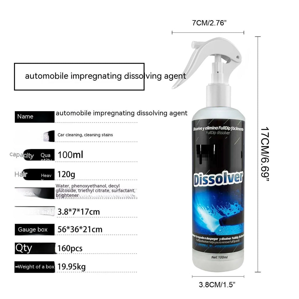 100ml bottle of water-based car foam cleaning agent for paint and interior seats.