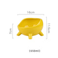 Green ceramic pet bowl with four-legged stable base and wide-mouth design