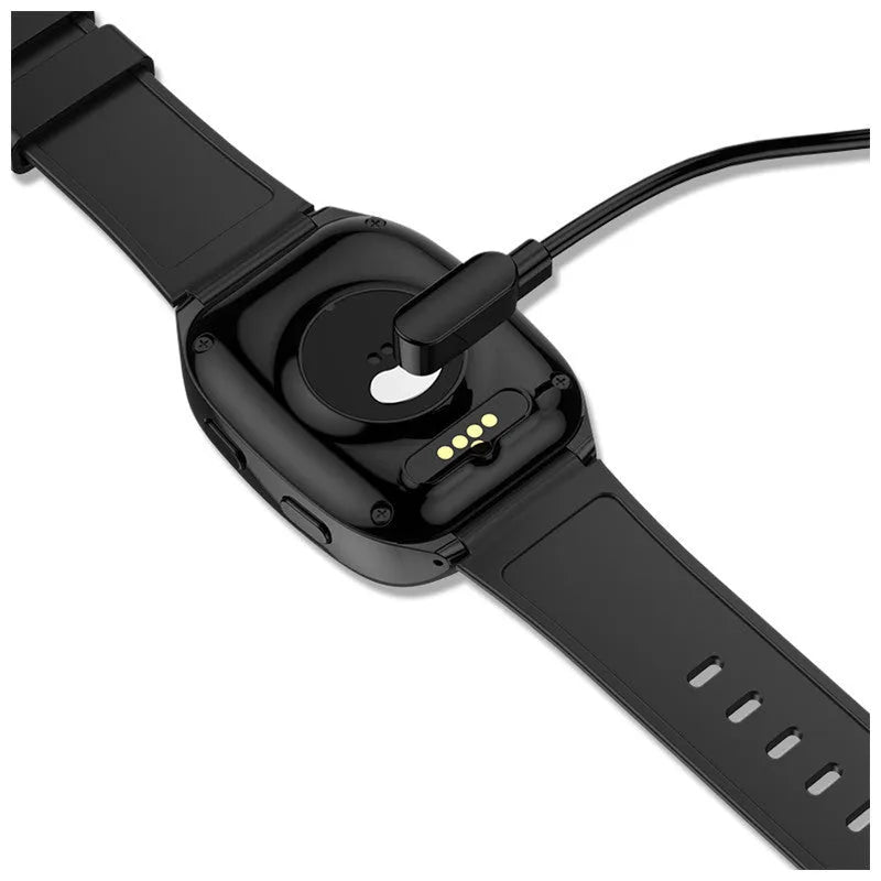 Black GPS tracker smartwatch with a 1.54-inch touch screen displaying a watch face.