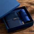 Customisable A5 notebook with PU leather cover in choice of colours, featuring wood-free paper.