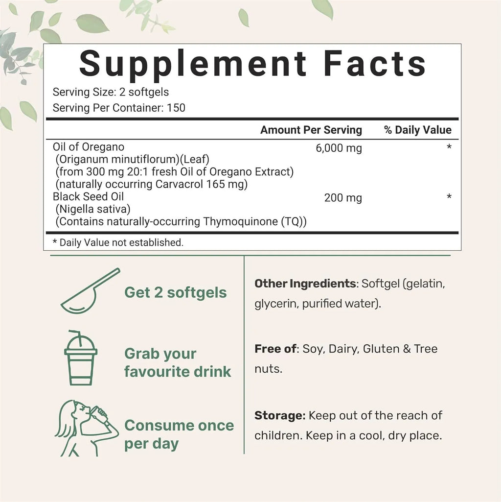 Sealed pack of Butter Black Seed Oil Soft Capsules dietary supplement showing 180 or 300 tablet count option.