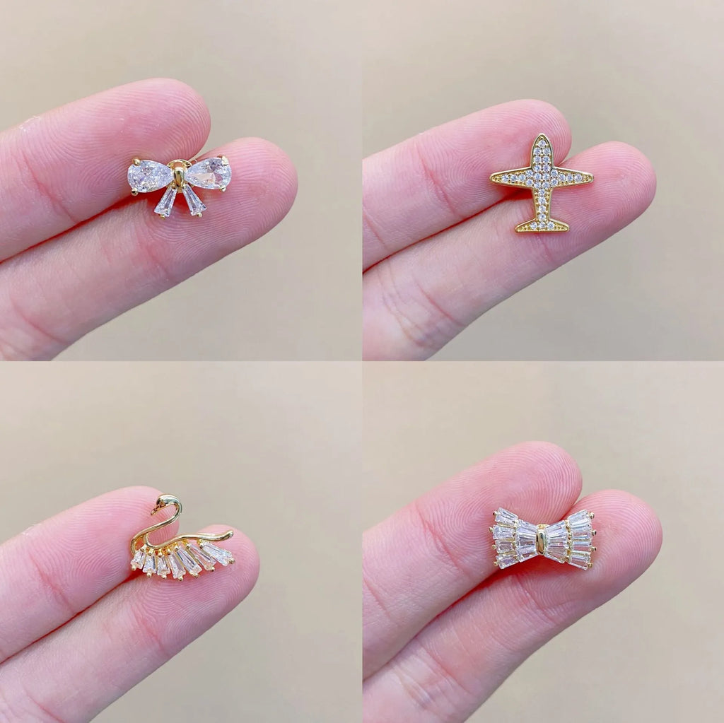 Japanese cute geometric copper brooch pin for women's clothing decoration